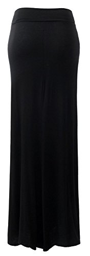 URBAN K Womens Basic Foldable High Waist Regular and Plus Size Maxi Skirts3