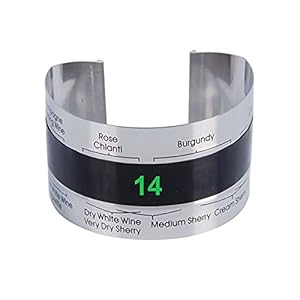 Ducomi DOP Wijnthermometer, meting van de temperatuur van wijn, bier en likeuren, armband voor flessen van roestvrij…