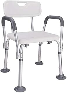 WUAZ 136 kg de Carga máxima, Banco Silla de Ducha-Ducha con Respaldo Regulable y Altura del apoyabrazos Ajustable, Adecuado para los Ancianos, los niños, Las Mujeres Embarazadas,Blanco