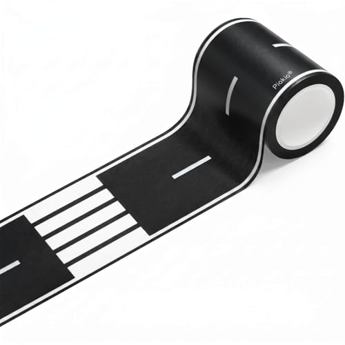 Piokio 33' x 2.4' Black Road Track Tape, Car Tracks are...