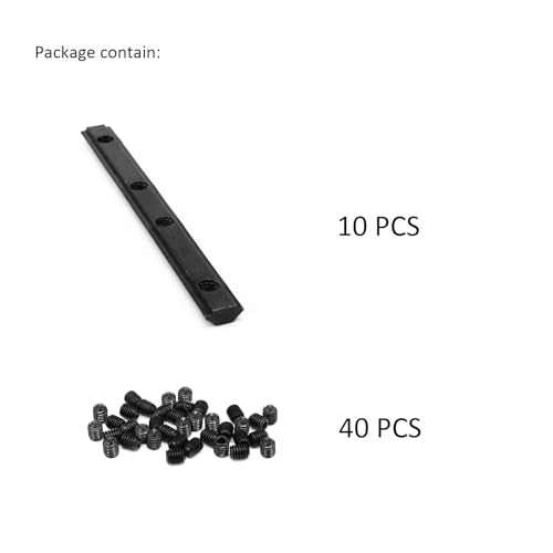 Image of 10Pcs 2020 Aluminum Extrusion T Slot Corner Bracket Extruded Hardware Straight Line Connector with Screw for 20 Series Black 20 /20 80 20 2040 T V Slot Aluminum Profile Length Fasteners