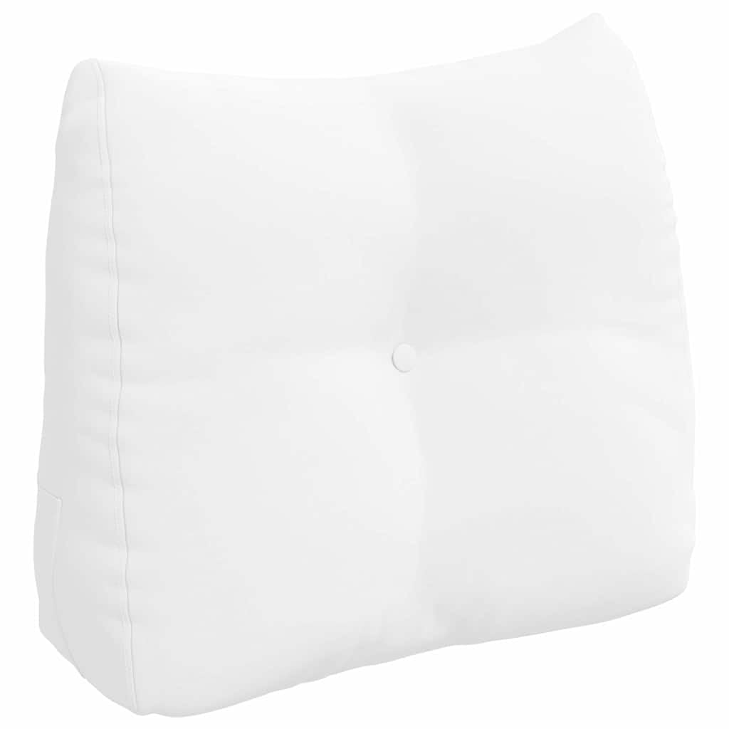 Cuscino per schienale effetto velluto, bianco, 60 x 24 x 50 cm, cuneo da letto | Cuscino ergonomico a cuneo per camera da letto e divano, con rivestimento sfoderabile e imbottitura in morbido poliestere.