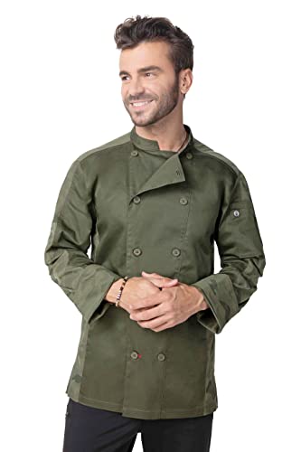 Chef Works Men's Mojave Chef Coat, Olive, Small
