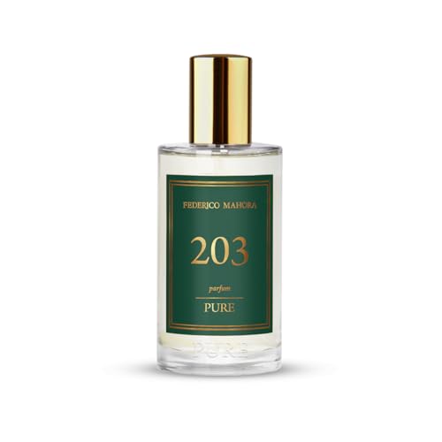 FM Pure 203 Eau de Parfum Unisex 50 ml – Perfume Fougère Fresco y Aromático – Bergamota, Lavanda y Enebro – Cedro y Ámbar – 20% Concentración – Larga Duración