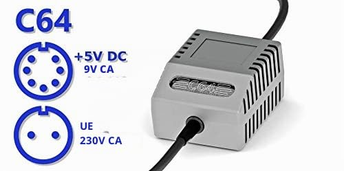 AirDrive Adattatore CA Classico UE C64 - Alimentatore sostitutivo Commodore 64, Presa UE (Grigio)
