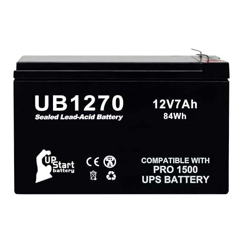12V 7Ah UPS for APC 1500 Battery Replacement - Compatible with APC Back-UPS Pro 1500 Battery BX1500M BR1500G BX1500G SUA1500RM2U APCRBC124 1500S RBC124 Surge Protector Backup 12 Volt 7 Amp SLA