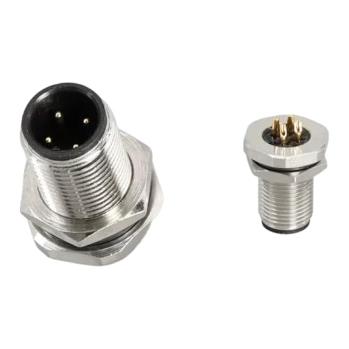 Conector de sensor M12 macho de 4 pines con brida de 12mm para panel frontal y posterior 2