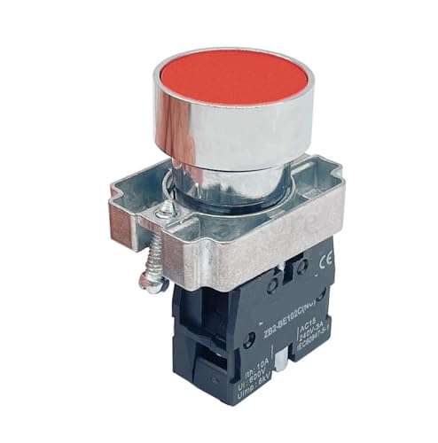 Botón pulsador momentáneo de reinicio automático e interruptor cabeza plana XB2-BA42 2