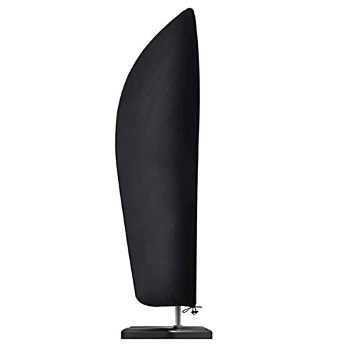 PFativant Funda protectora para sombrilla de 3 m, resistente a la intemperie, tejido Oxford 210D, resistente al agua, al polvo y a los rayos UV, color negro Cover