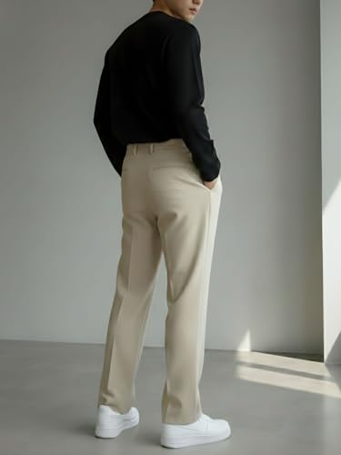 Image of INDICLUB Men's Track Pants with Side Stripe, Drawstring Waist, Straight Leg