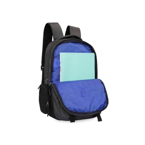 Image of United Colors of Benetton Turf 24L Laptop Backpack - Blue+Navy, Fits 15-inch Laptop, Water-Resistant with Secure Buckle, for Students & Commuters