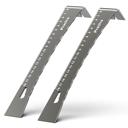 2 Pièces Pied de Biche,Barre de Levier Graduée,Preciva Carbone Pied de Biche, Pour Clous, Acier à Haute Teneur en Carbone Pied de Biche,Pied de Biche Avec Marquages Gradués 18 cm
