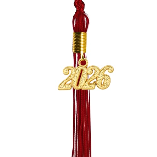 Image of GraduationMall Single&Multiple Color Graduation Tassel with 2026 Year Charm 9 inch
