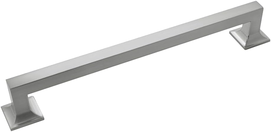 Hickory Hardware Studio Collection Pull 8-13/16 Inch (224mm) Center to Center Satin Nickel Finish