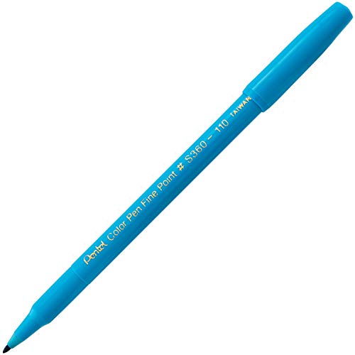 Image of Pentel Arts Color Pen, Sky Blue, Box of 12 (S360-110)