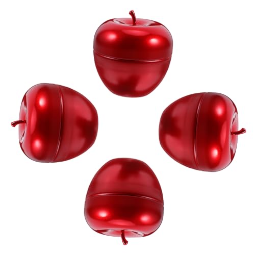 TOBBOMEY 4個メタル製リンゴ型ブリキ箱 クッキーキャンディ容器 砂糖チョコレート瓶 コーヒー缶瓶 ハニーフラワーホルダー 食品収納ディスペンサー 多機能収納容器