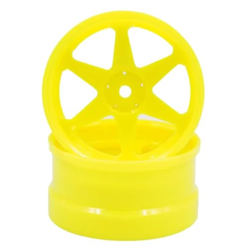 RC Coches Juguetes Rueda Llanta Material Especial Drift Offset + 8 Amarillo Fluorescente 2Uds para 1/10 Piezas Actualización Coche Control Remoto Accesorios ONI9131