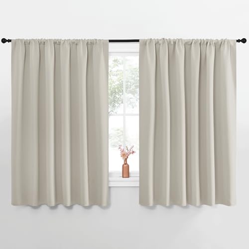 NICETOWN Blackout Curtains for Living Curtains, Room Darkening Window Curtain Panels, Easy-Care Solid Thermal Insulated Draperies/Drapes for Daughter