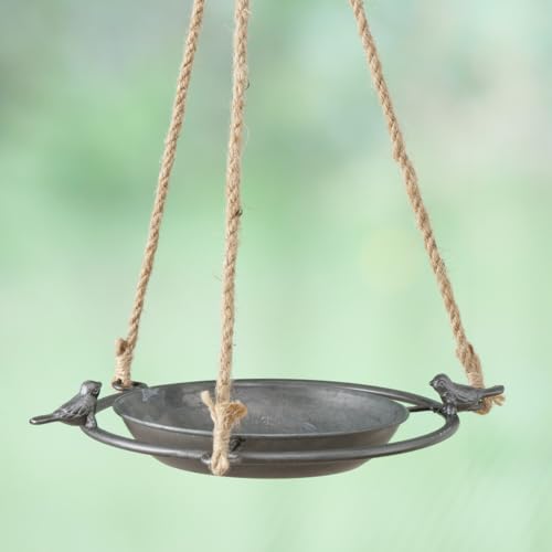 Boltze Vogeltränke Jackson (aus Metall, Vogelbad, zum aufhängen, Durchmesser 25 cm, Dekoration, Dekoanhänger) 1021540