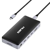 USB C Laptop Docking Station, 15 in 1 Triple Display Multiport Adapter with 3 Monitors，Dual DP, HDMI, VGA, USB Ports, RJ45, SD/TF, Mic/Audio, PD，Dock Compatible for Dell/Surface/HP/Lenovo Laptops