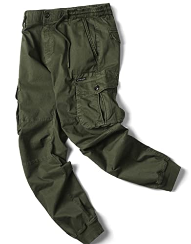 ebossy Men's Multi-Pocket Military Combat Ripstop Jogger Cargo Pants with Rib Cuff4