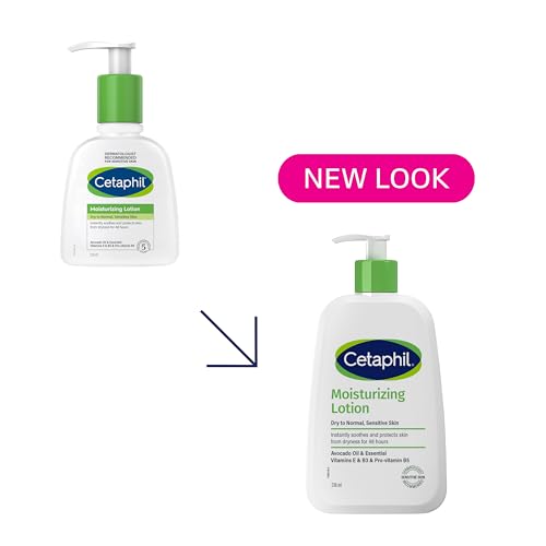 Cetaphil Moisturising Lotion 236ml with Pump, Lightweight Non-Greasy Daily Lotion for Normal to Dry Sensitive Skin, Fast-Absorbing Face & Body Hydration, Convenient One-Hand Pump Bottle
