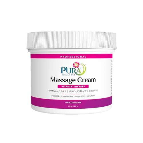 PURA 1st Vitamin Therapy Massage Cream, Massage Cream for Physical Therapy, Pura Massage Cream Deep Tissue Therapy, Pura Wellness Vitamin Therapy Massage, Unscented Cream for Physical Therapy, 4oz