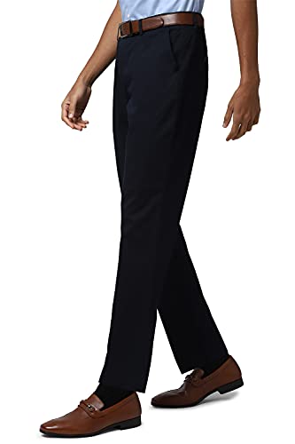 Image of Peter England Men's Mid Rise Slim Fit Formal Trousers