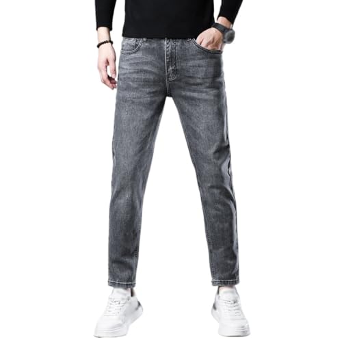 Nine Point Jeans, Men's Elastic Leggings, Slim Fit Pants(37) Gray4