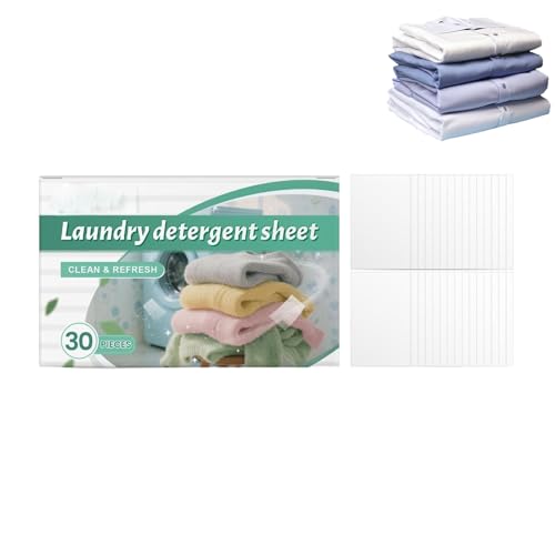 30 Unidades Hojas De Detergente De Lavado Ultra Concentrado Para Una Limpieza Profunda,Detergente En Tiras O Toallitas Lavadora, Limpieza Y Suavidad Para Todo Tipo De Ropa, Clothing clean sheet