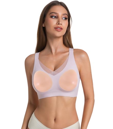 eisoicuweer Fake boobs and Bra 2 in 1, Silicone breasts forms Silicone Breastplate Fake breasts