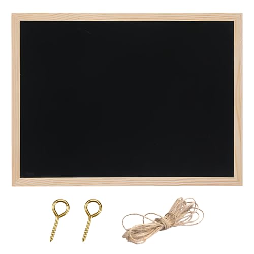 Pizarra de Tiza A4, 20 x 30 cm Pizarra Negra, Pizarra de Tiza Pequeña con Juegos de Marcos, Pizarras Pequeñas para Escribir, Pizarras Tizas, Adecuado para Buffets, Bodas, Fiestas, Escuelas