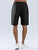 APTRO Mens Shorts Casual Stretch Shorts Men Work Cargo Shorts Inner Drawstring Elasticated Waist with Zip Pockets Black 3XL #2