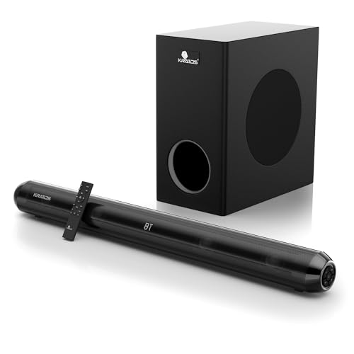 Image of Kratos 180W Sound Bar with 2.1 CH Wired Subwoofer|Perfect for Home Theatre & TV|Deep Bass from 5.25 inch Subwoofer|Bluetooth, HDMI, Optical, AUX, USB|4 Equalizer Modes|LED Display|Wall & Table Mount