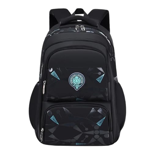 Mochila Masculina Bolsa Escolar Infantil Meninos Grande Espaço Lápis Fichario Notebook (PRETO)