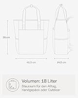 Kapten & Son Rucksack Lindby Cord Dusty Khaki 18 L | 2in1 Tasche & Rucksack | inkl. Kofferbefestigung, Laptopfach, Flaschenhalterung | Shopper Damen – Ansicht 7