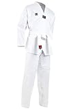 Mooto TaeKwonDo BS4 Dan DoBok Korea WTF White V-Neck TKD Uniforms for Poomsae & Training 0 to 7 (170(US3)(5.24~5.57ft or 160-170cm))