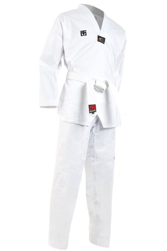 MOOTO Taekwondo BS4 Dan DoBok Korea WTF White V-Neck TKD Uniforms for Poomsae & Training 0 to 7 (170(US3)(5.24~5.57ft or 160-170cm))