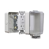 BSEED 20 Amp GFCI Outdoor Electrical Outlet Box, IP66 Waterproof & Lockable Enclosure, Outdoor Outlet Box with Weather & Tamper Resistant GFCI Receptacle for Gardens, Yards, UL Listed