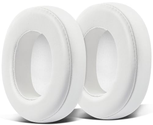 SOULWIT Almohadillas Repuesto para Lankey Sound 6S, Sound 9S Inalámbricos Auriculares, Recambio Almohada Cascos con Suave Cuero Proteica y Espuma de Alta Densidad - Blanco