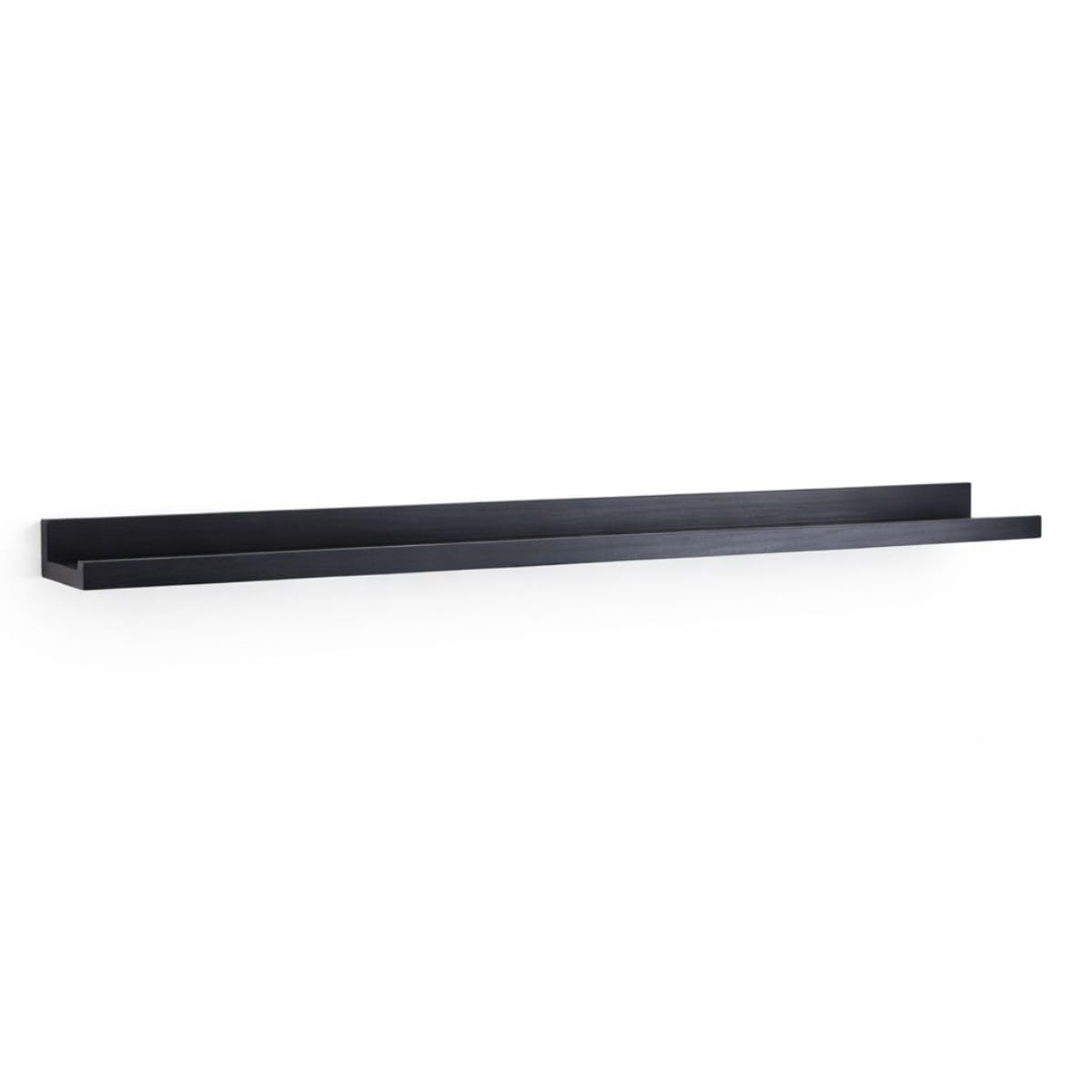 rightclick Wooden Floating Shelve - Black Shelf for Wall Mounted Display, Floating Book Shelves for Wall, Small Shelf for Bathroom Pictures, Kitchen Shelves, Wall Shelfs Unit, Shelving Decor (80 CM)