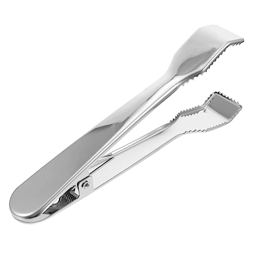 OUNONA Pinza de Hielo Inoxidable con Dientes Resistente Calor Ligera y Multifuncional para Barras Restaurantes y Uso Diario