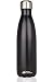 Modern Innovations 17 oz Stainless Steel Black Water Bottle Double Wall Vacuum Insulated Leak Proof Keeps Drinks Hot and Cold for Outdoor Sports Camping Hiking Cycling
