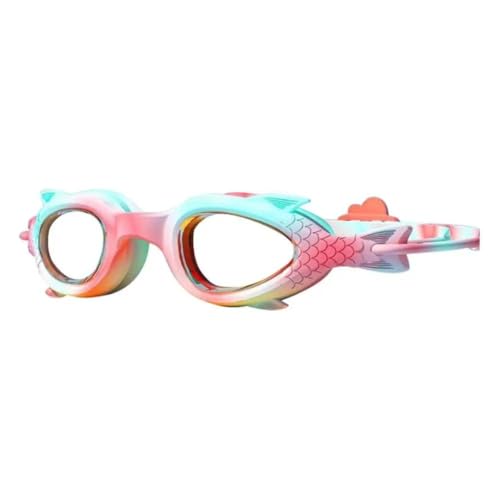 Image of First Lens Kids Swimming Goggle Mermaid Designed with Fish Tail Cap for Boys & Girls | AntiFog | UV protection | Durable | Age 3 to 8 - Red - SW36
