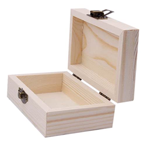 TOVINANNA Caja De Madera Con Tapa De Madera Maciza Caja De Almacenamiento De Baratijas De Boda Día Boda Para Almacenar Joya