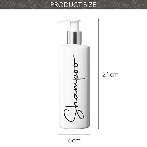 Print Maniacs Mrs Hinch Inspired White Personalised Dispenser Silver Pump Bottles Set 6 (BLACK, F2), 500ml - Image 2