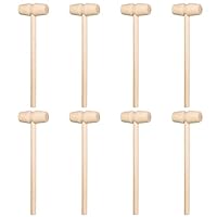 Mini DIY Holzhammer Werkzeug, Holz Krabben Hammer, Mini Holzhammer Mallet Stampfen Spielzeug Schlagen, Schlägel Holz Hammer Pädagogisches Spielzeug für Jungen Mädchen Kinder, 8 Stück