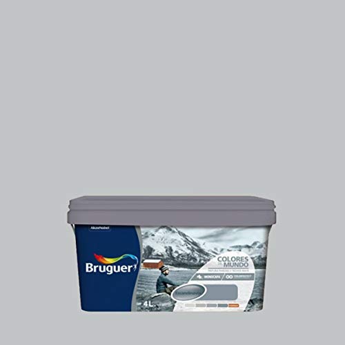 BRUGUER Pintura PLÁSTICA Colores Mundo ESCANDINAVIA Gris Suave 4 L, Negro