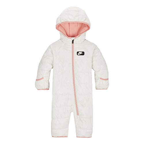 Image of Nike Baby Girls' 1-Piece Snowsuit - White/Pink, 3 Months