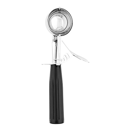 Image of Restaurantware Bundle: 3 Ice Cream Scoops Trigger Release Stainless Steel Dishers 0.5 /1.25 /1.75 Ounce Cookie Scoops For Baking, Silver, Black and Red, Portion Control, Cookie Dough, Cupcake Batter